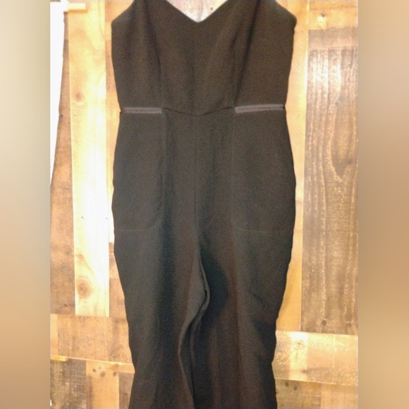 Anthropologie Maeve Magdalena V Neck Jumpsuit Black Size 10 - Picture 5 of 10